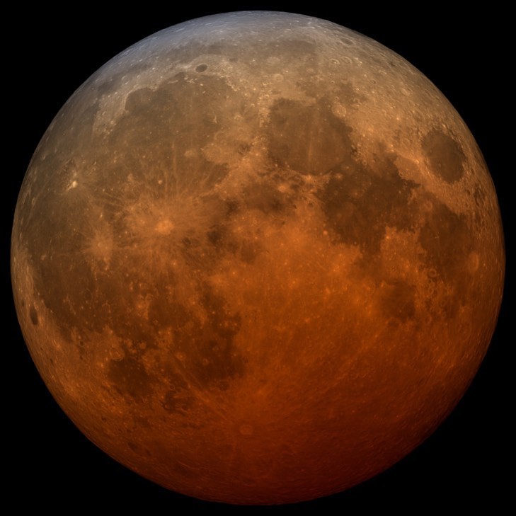 Eclipse lunar. Reprodução/Nasa/Instagram