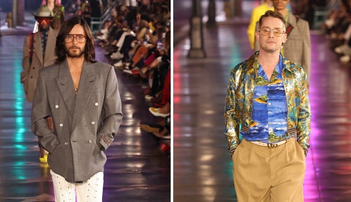 Macaulay Culkin, Jared Leto e outras celebridades desfilam para o aniversário da Gucci