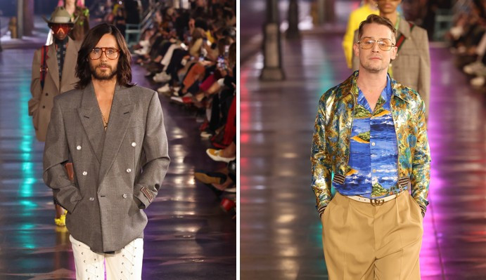 Macaulay Culkin, Jared Leto e outras celebridades desfilam para o aniversário da Gucci