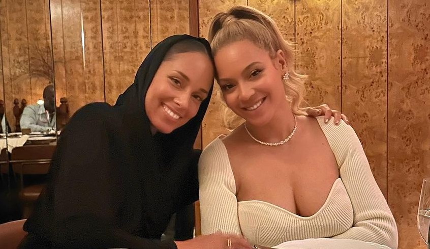 Alicia Keys e Beyoncé registram jantar em publicação nas redes sociais