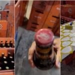 Colagem com fotos de cervejas falsificadas apreendidas