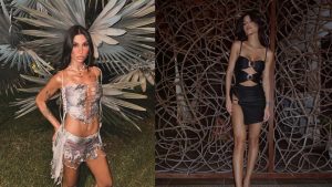 Vitória Strada e Bianca Andrade se agarram em evento de Réveillon