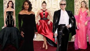 Confira os looks icônicos que marcaram o Globo de Ouro 2024