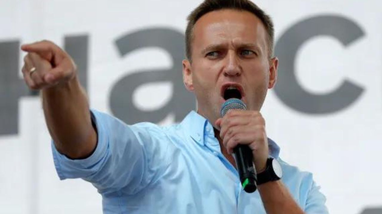 Alexei Navalny em protesto em Moscou