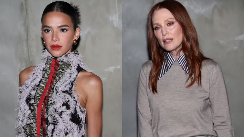 Bruna Marquezine se emociona ao encontrar Julianne Moore em Milão