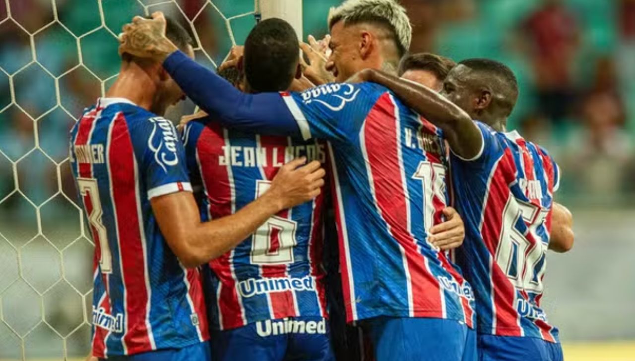 Jogadores do Bahia comemorando