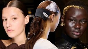 Efeito cromado em make e cabelo de modelos chama atenção na LFW