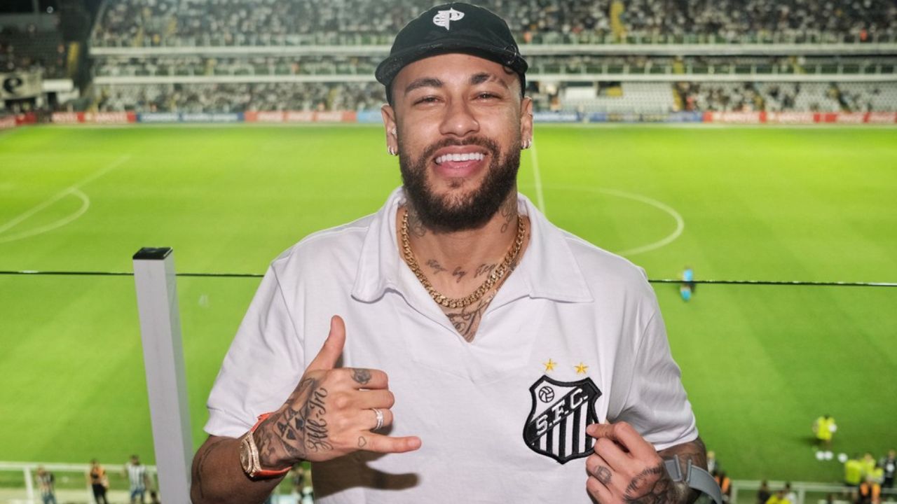 Neymar Jr durante Santos x Audax Italiano, na Vila Belmiro, pela Sul-Americana 2023