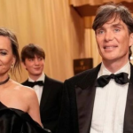 Cillian Murphy com a esposa Yvonne Murphy na cerimônia do Oscar 2024