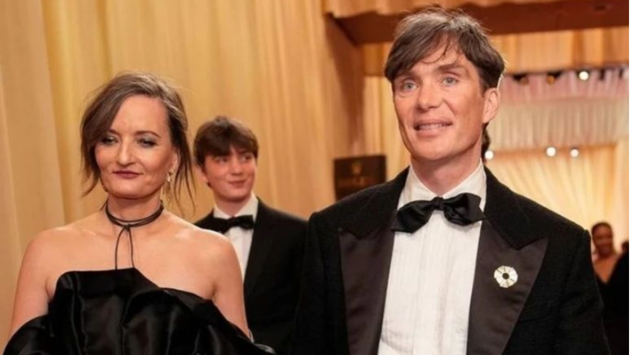 Cillian Murphy com a esposa Yvonne Murphy na cerimônia do Oscar 2024