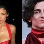 Kylie Jenner (a esquerda) e Timothée Chalamet (a direita)