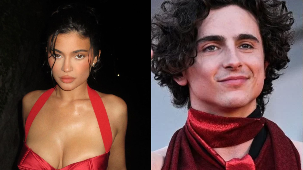 Kylie Jenner (a esquerda) e Timothée Chalamet (a direita)