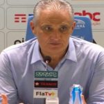 Técnico Tite na coletiva de imprensa