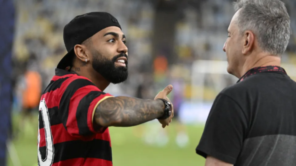 Presidente do Flamengo, justifica previsão de “perda de imagem” para Gabigol em caso de saída do clube Landim e Gabigol