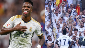 Vini Jr. ri de provocação ao meio-campista do Barcelona, e jornal local cita atitude como “Desrespeitosa”