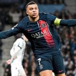 Kylian Mbappé durante jogo do PSG