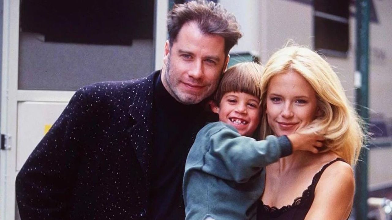 John Travolta, Jett Travolta e Kelly Preston.