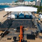 Palco onde Madonna vai apresentar-se