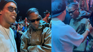 Ronaldinho Gaúcho, Rei dos rolês aleatórios, surpreende ao encontrar Travis Scott