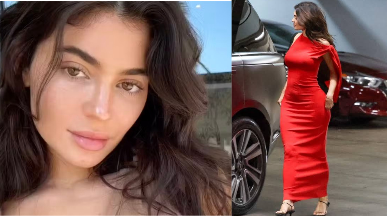 Kylie Jenner é fotografada com vestido justo