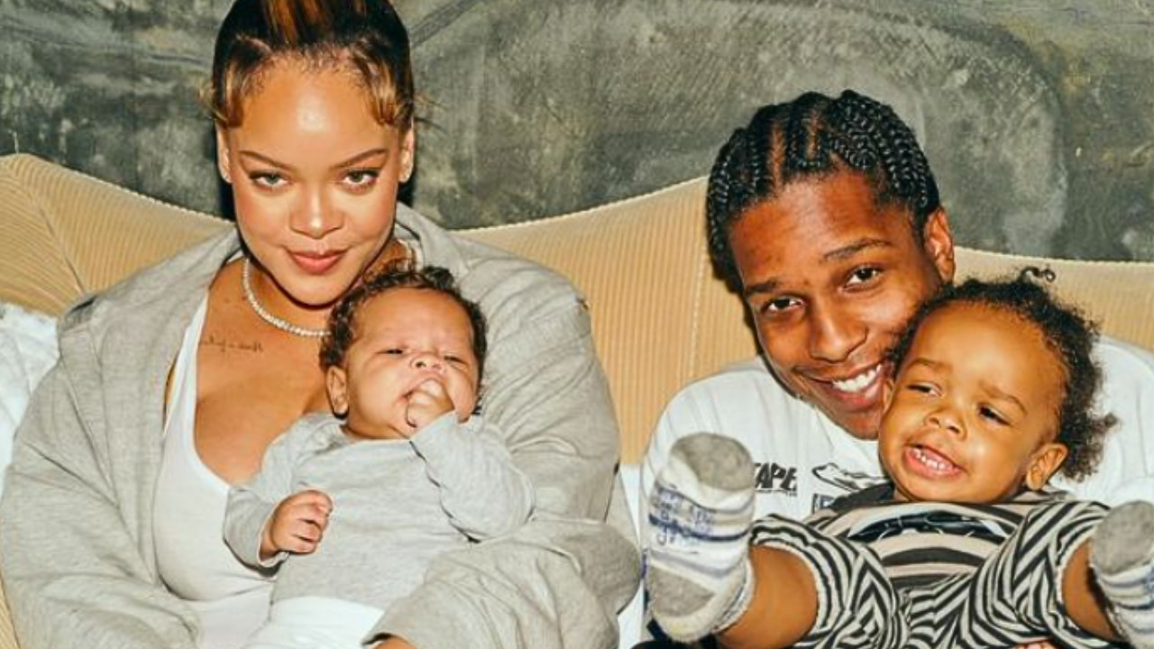 Rihanna e Asap Rocky posam com filhos em novas fotos nas redes sociais; confira