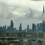 Nuvens de chuva em Dubai