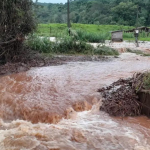 Foto de uma região agricola do RS que foi afetada pelas chuvas