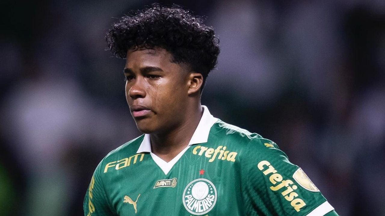 Endrick emocionado em sua última partida no Palmeiras