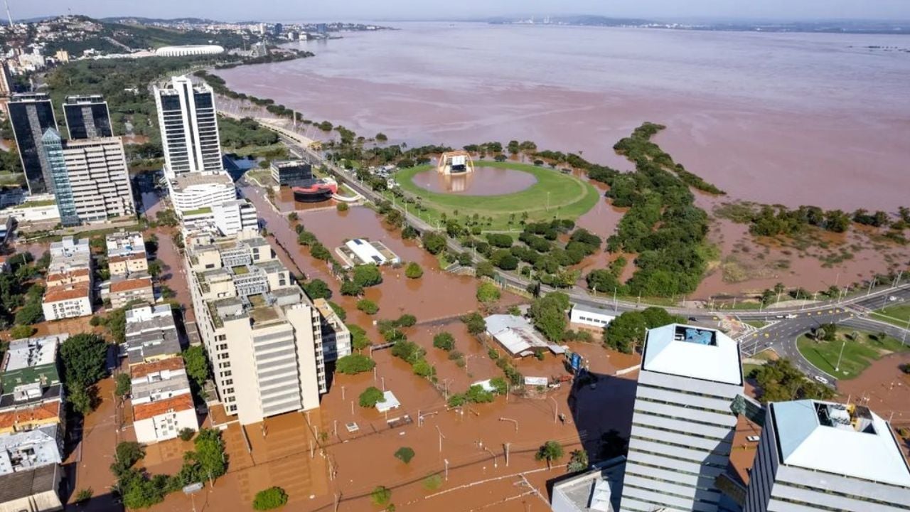 Imagem do Rio grande do Sul alagada