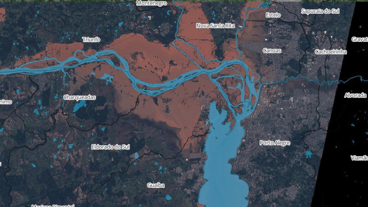 Imagem de satélite mostra Rio Grande do Sul