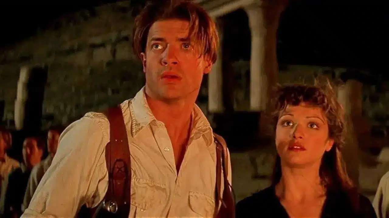 Brendan Fraser e Rachel Weisz como Rick e Evie em “A Múmia”