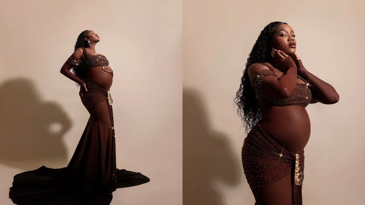 Iza exibe barriga no prêmio da musica brasileira