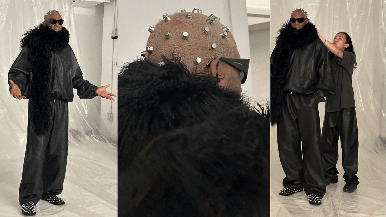 Dennis Rodman em bastidores do desfile de Alexander Wang