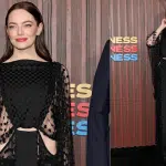 Emma Stone aparece deslumbrante no tapete da premiere de novo filme