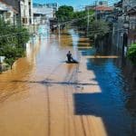 Enchentes no bairro Cidade Baixa em Porto Alegre