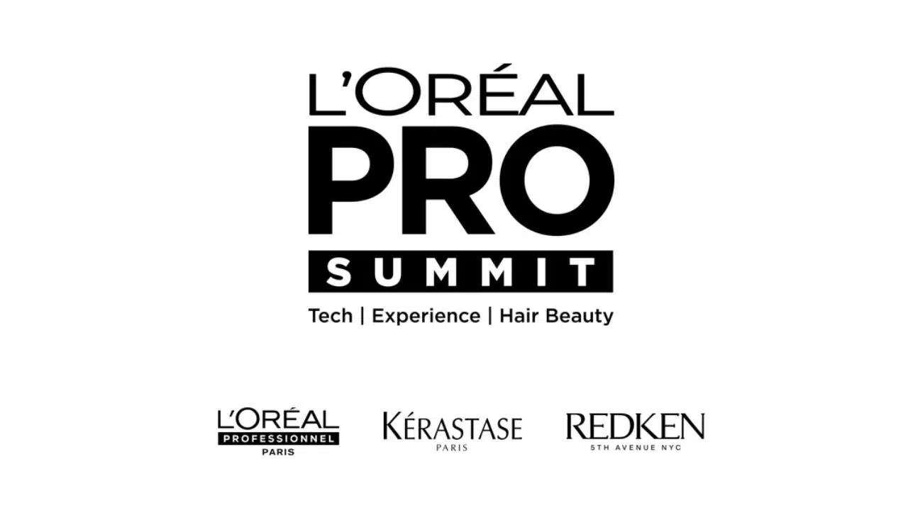 Divulgação do evento L'Oréal PRO Summit em fundo branco com letras pretas.