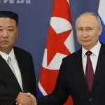 Putin e Kim Jong Un durante reunião