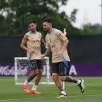 Lionel Messi treinando pela seleção argentina