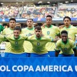 Seleção brasileiro antes da partida contra a Costra Rica