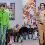 Coleção de outono/inverno 2024 da marca Loewe mostra peças em verde neon.