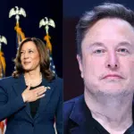 Foto Destaque: Kamala Harris e Elon Musk (reprodução/Getty Images Embed/Bloomberg/Marc Piasecki)