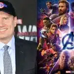 Kevin Feige e capa do filme Vingadores