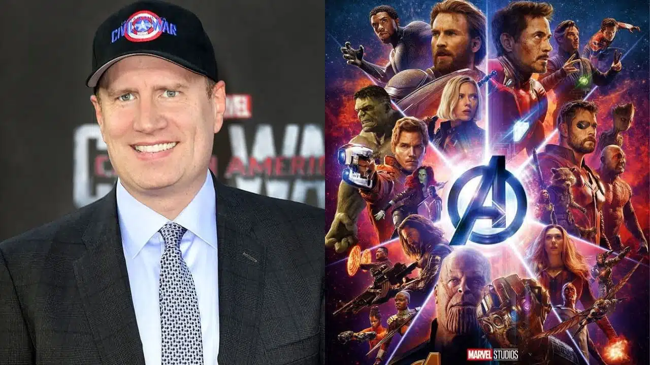 Kevin Feige e capa do filme Vingadores