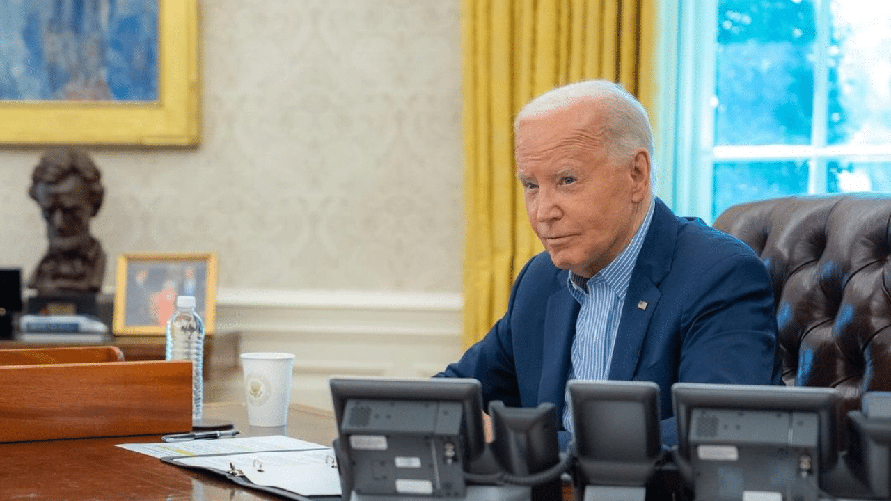 Presidente dos Estados Unidos e candidato a reeleição, Joe Biden