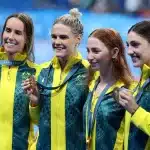 Foto destaque: Equipe australiana com a medalha de ouro (Reprodução: Foto/Divulgação/Paris-2024)