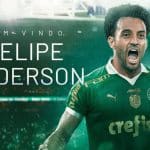 Imagem divulgada pelo Palmeiras para anunciar Felipe Anderson