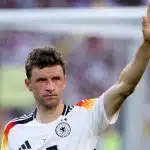 Thomas Müller durante o jogo das quartas de final contra a Espanha