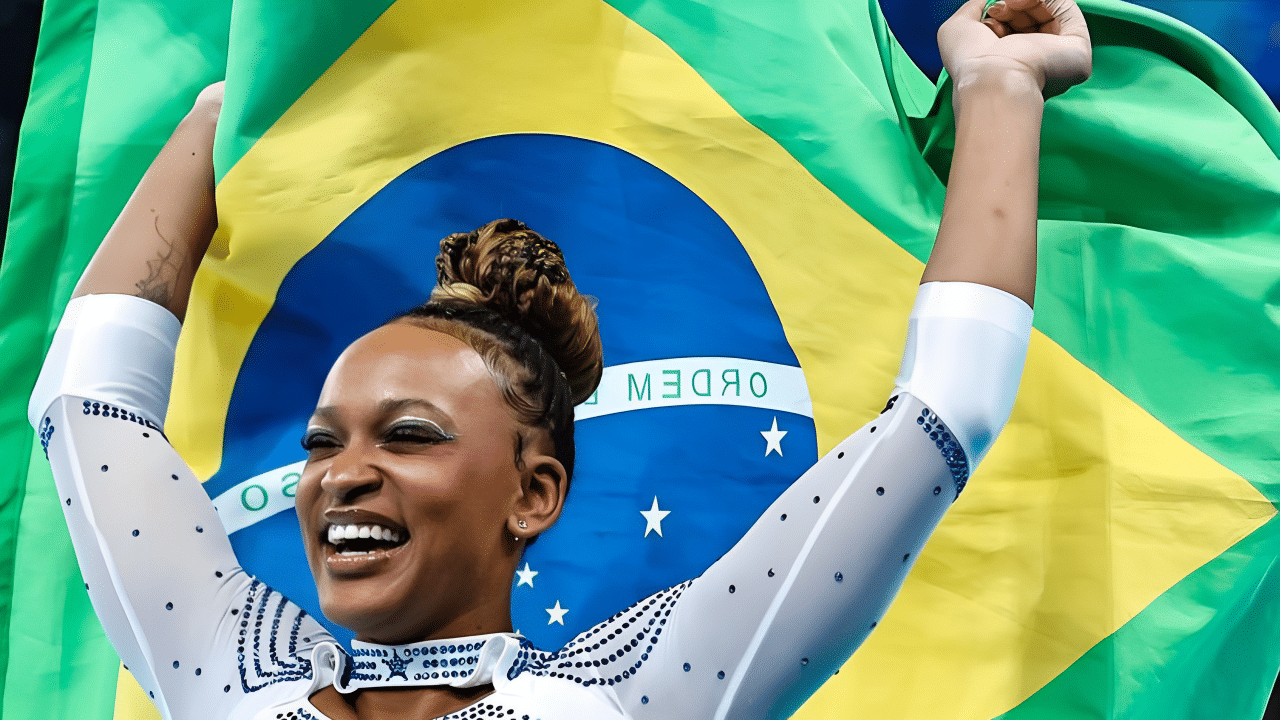 Rebeca Andrade medalhista de segundo lugar em Ginástica Artística