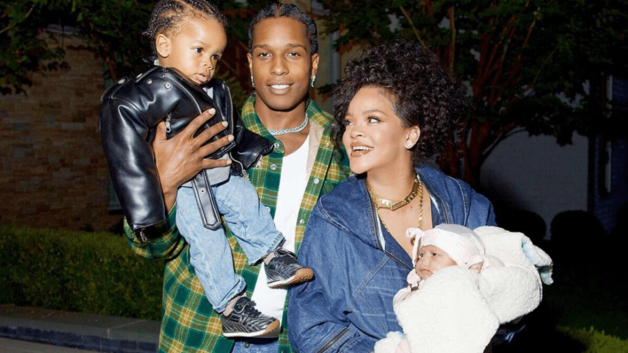 Rihanna e Asap Rocky com os filhos