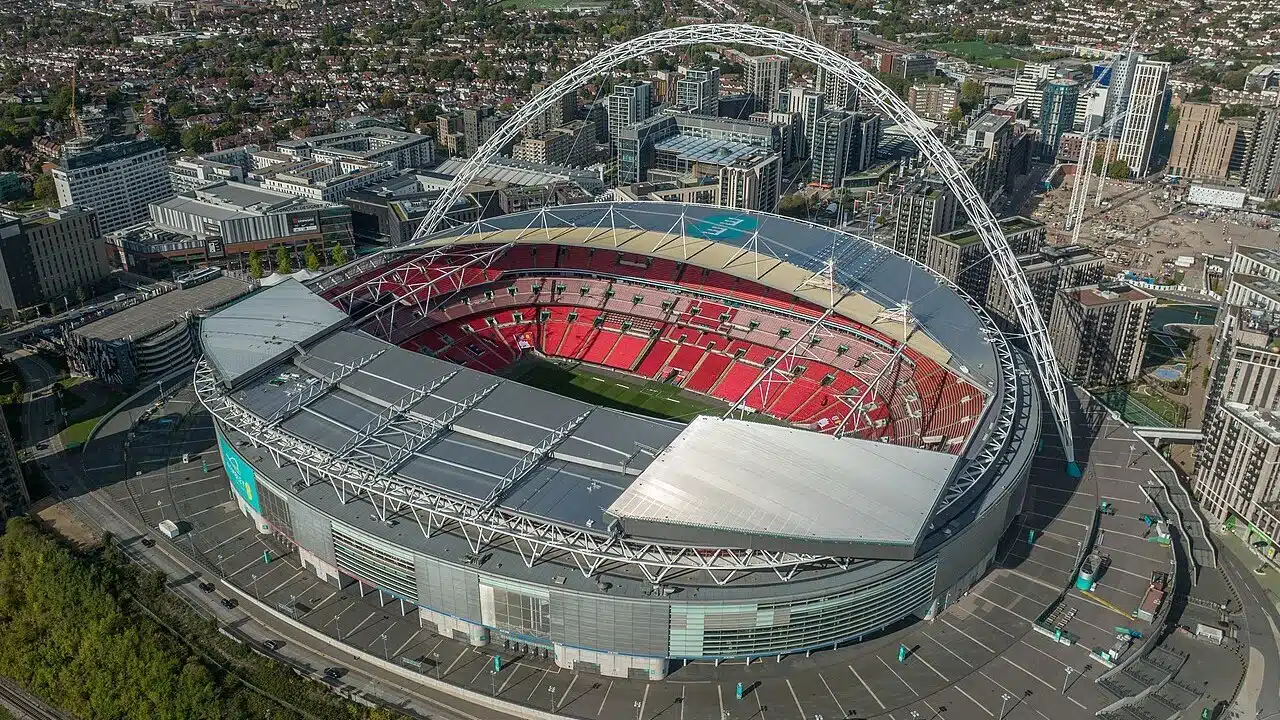 Estádio de Wembley, em Londres, palco da final da Supercopa da Inglaterra